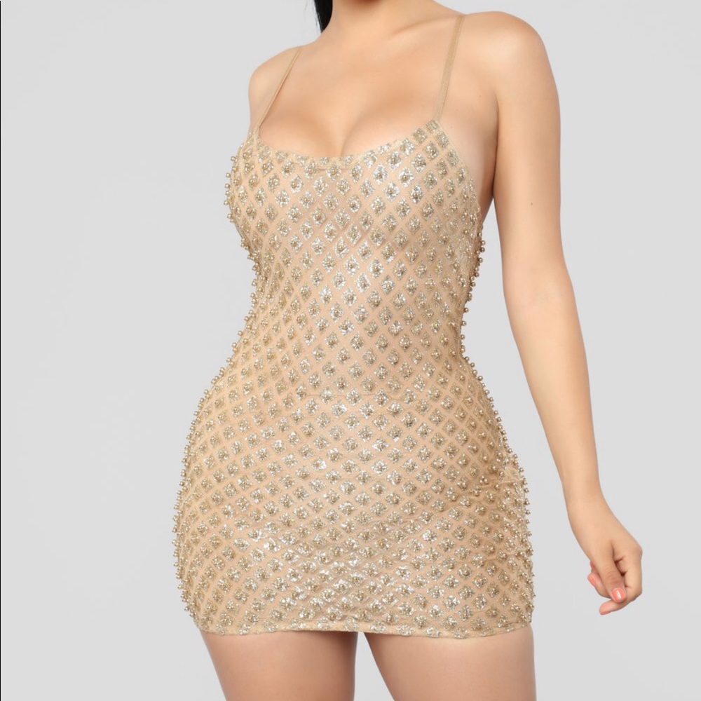 Fashion Nova Gold Roxi Dress